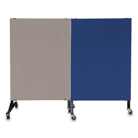 United Visual Products Enclosed Corkboard, 3 Door, 96"x48", 4" Fra UV3420-GOLD-BLSPRU